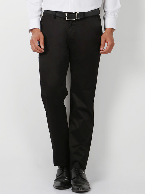 

Peter England Men Black Regular Fit Solid Formal Trousers