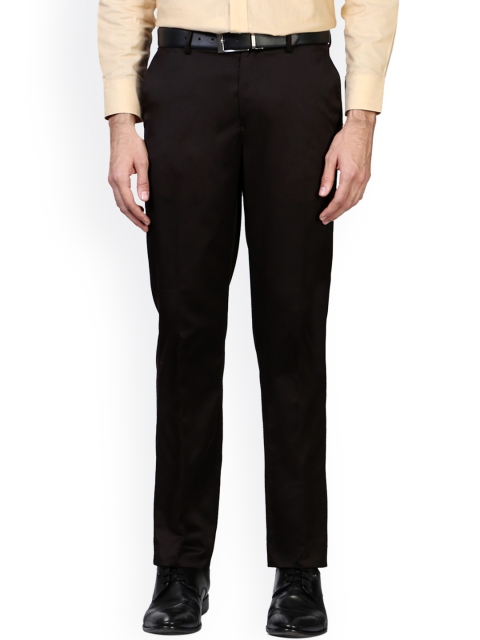 

Peter England Men Brown Slim Fit Solid Formal Trousers