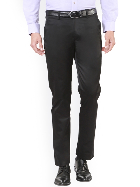 

Peter England Men Black Slim Fit Solid Formal Trousers