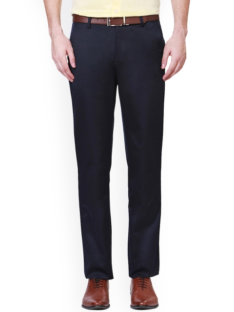 

Peter England Men Navy Solid Formal Trousers, Navy blue
