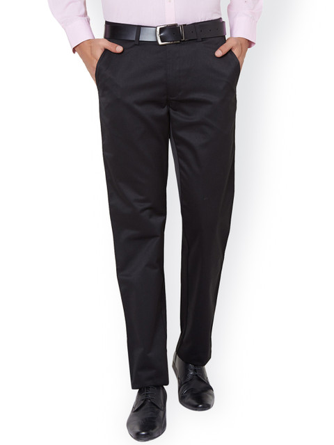 

Peter England Men Grey Regular Fit Solid Formal Trousers