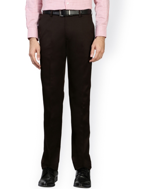 

Peter England Men Brown Slim Fit Solid Formal Trousers