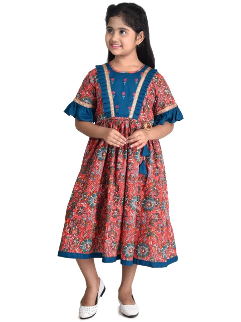 

Kinder Kids Pink Floral Midi Dress