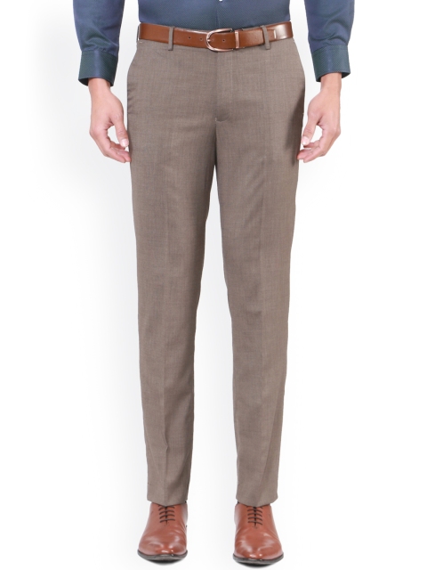 

Peter England Men Brown Slim Fit Solid Formal Trousers
