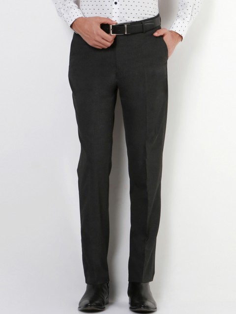 

Peter England Men Black Slim Fit Solid Formal Trousers