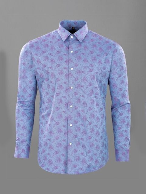 

FRENCH CROWN Men Blue Standard Printed Formal Shirt