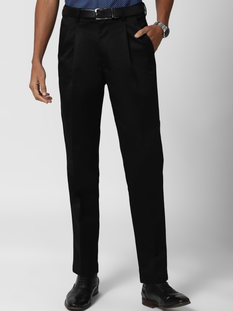 

Peter England Men Black Solid Formal Trousers