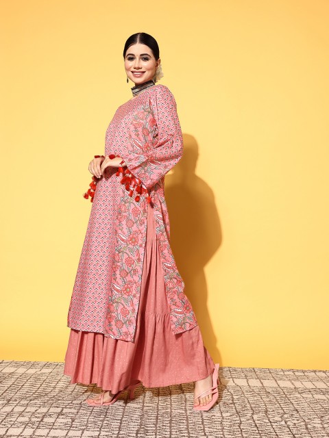 

Tikhi Imli Women Pretty Pink Polyester Print Parade Kurta