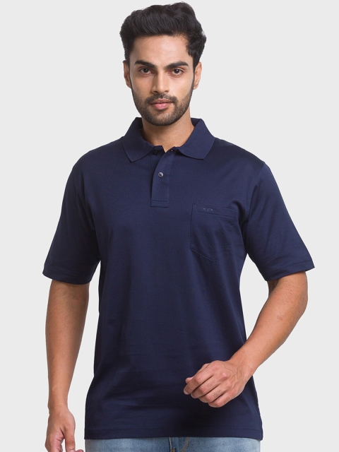 

ColorPlus Men Blue Polo Collar T-shirt