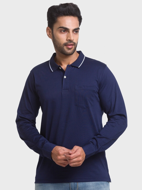 

ColorPlus Men Blue Polo Collar T-shirt