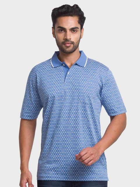 

ColorPlus Men Blue Polo Collar T-shirt