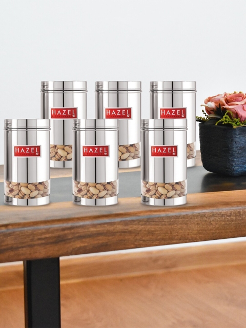 

HAZEL Silver-Toned Set of 6 Stainless Steel Containers