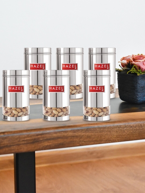 

HAZEL Set of 6 Stainless Steel Containers, Silver