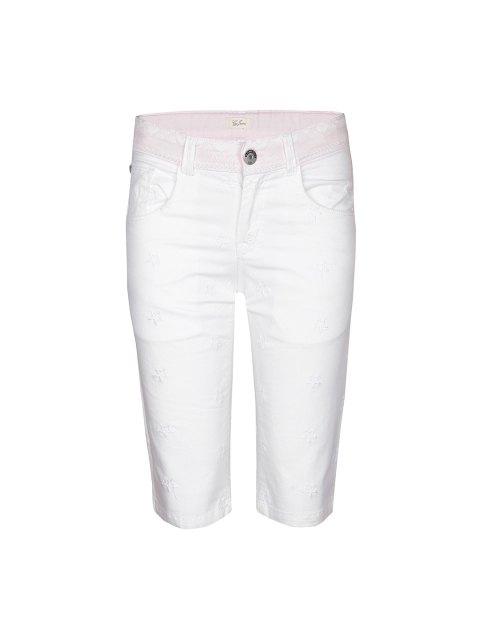 

Gini and Jony Girls White Embroidered Capris