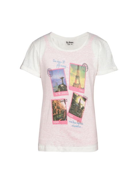 

Gini and Jony Girls White Printed Top