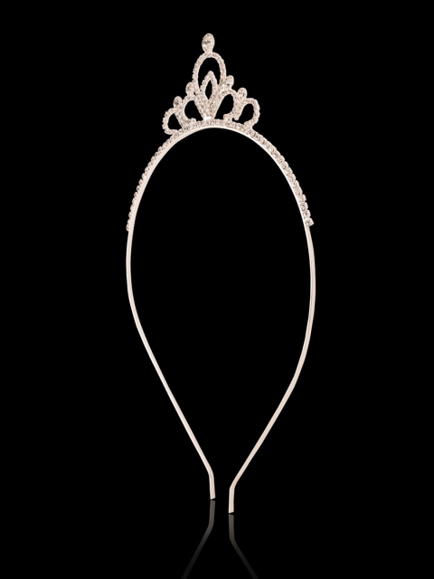 

Girls Silver-Toned Embellished Crown Hairband Tiara