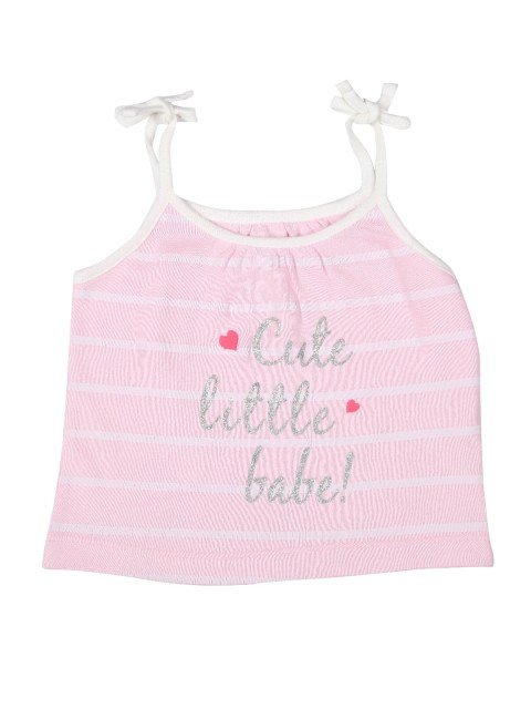 

Gini and Jony Girls Pink & White Striped Top