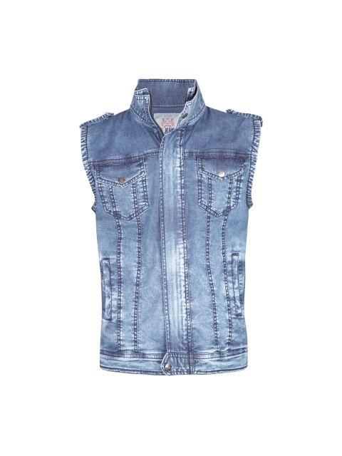 

Gini and Jony Boys Blue Solid Denim Jacket