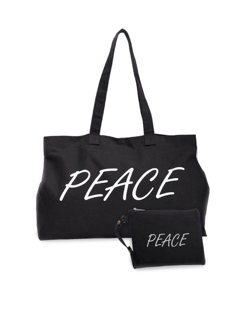 

The House of Tara Black Shopper Tote Bag and Detachable Pouch