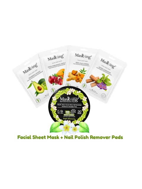 

MasKing Pack of 5 Facial Sheet Mask & Nail Polish Remover Pads, Multi