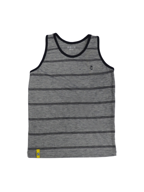 

Gini and Jony Boys Grey Striped Round Neck T-shirt