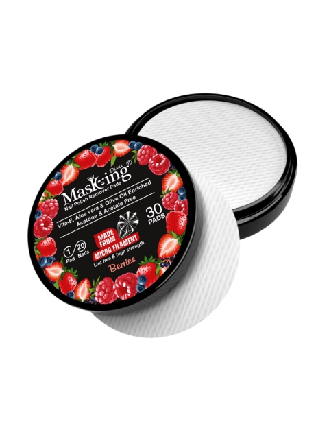 

MasKing Set Of 4 Bamboo Facial Sheet Mask & Berries Nail Polish Remover Combo, Multi