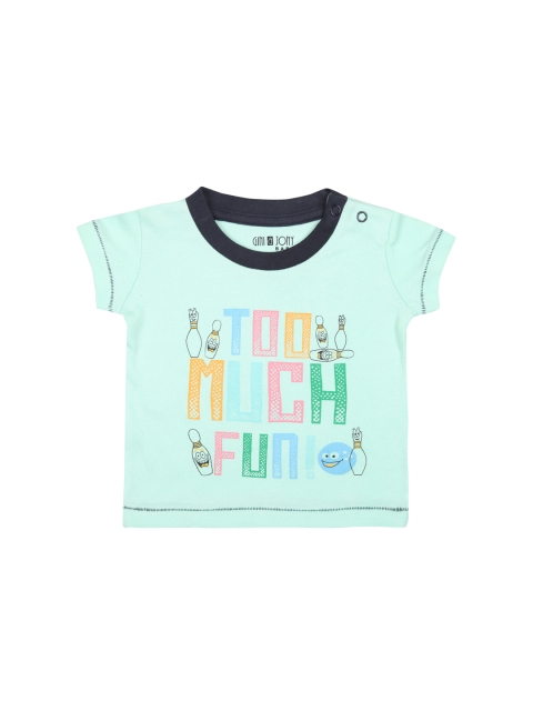 

Gini and Jony Boys Sea Green Printed Round Neck T-shirt