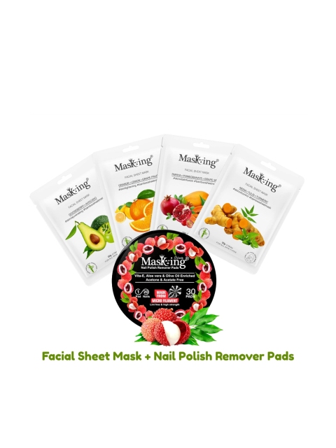 

MasKing Pack of 5 Facial Sheet Mask & Nail Polish Remover Pads, Multi