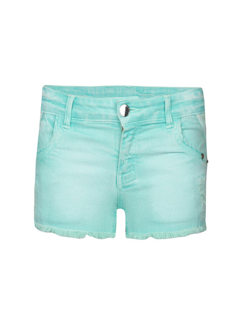 

Gini and Jony Girls Sea Green Washed Denim Shorts