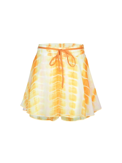 

Gini and Jony Girls Yellow & White Tie & Dye Print A-Line Skirt
