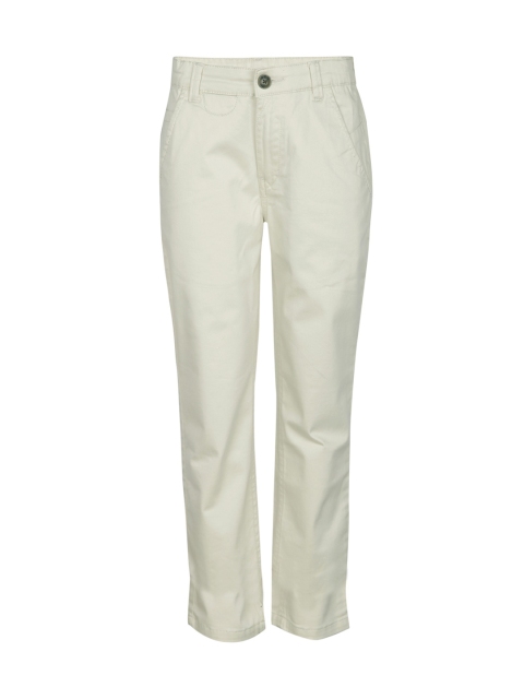 

Gini and Jony Boys Cream-Coloured Solid Regular Trousers