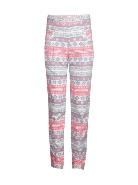 

Gini and Jony Girls White & Pink Printed Trousers