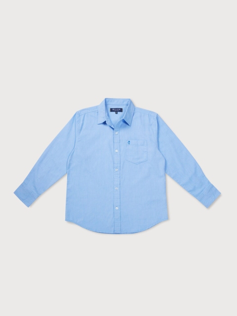 

Gini and Jony Boys Blue Printed Casual Shirt