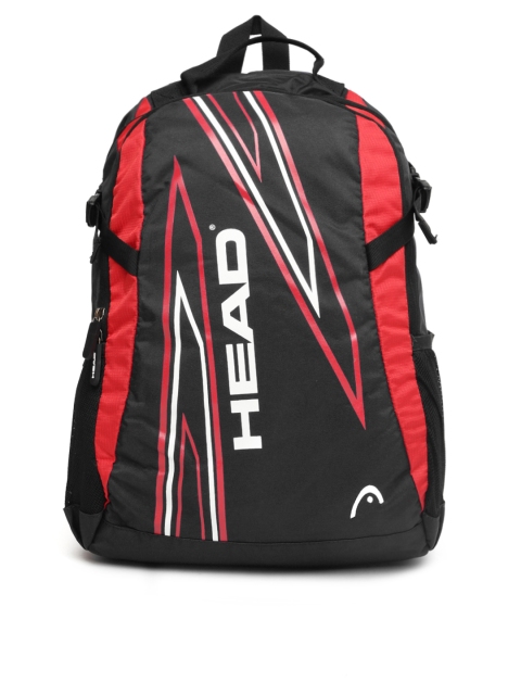 

Head Unisex Black & Red Brand Logo Backpack