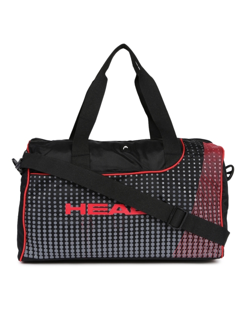 

Head Unisex Black & Red Printed Duffel Bag