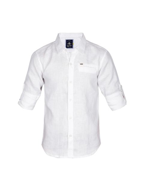 

Gini and Jony Boys White Standard Regular Fit Solid Casual Shirt