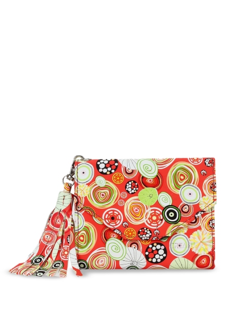 

Creature Women Multicoloured Printed Clutch, Red