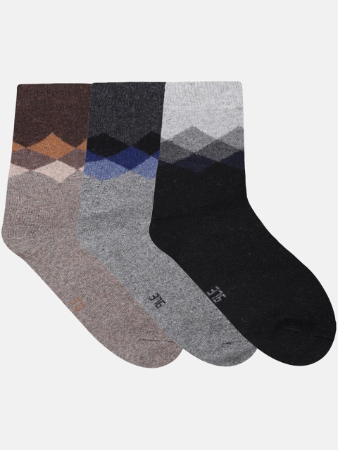 

N2S NEXT2SKIN Men Pack of 3 Grey and Dark grey and brown Above Ankle Length Socks, Charcoal