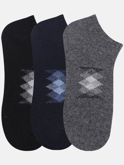 

NEXT2SKIN Men Pack of 3 Black & Navy Blue Woolen Shoe Liners