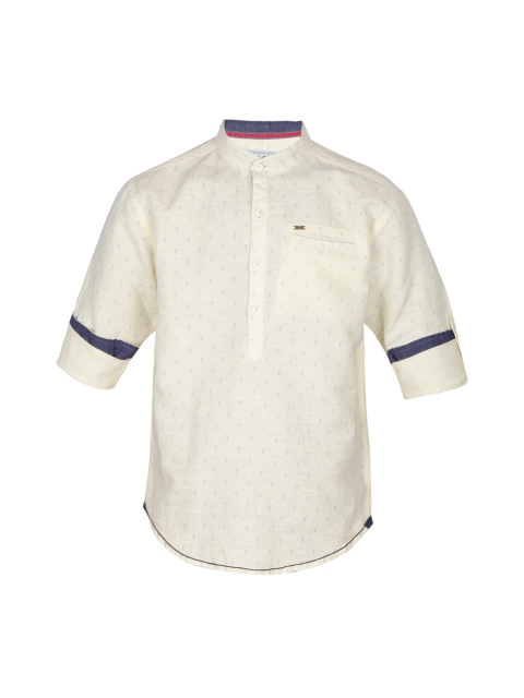 

Gini and Jony Boys Cream-Coloured Standard Regular Fit Printed Casual Shirt