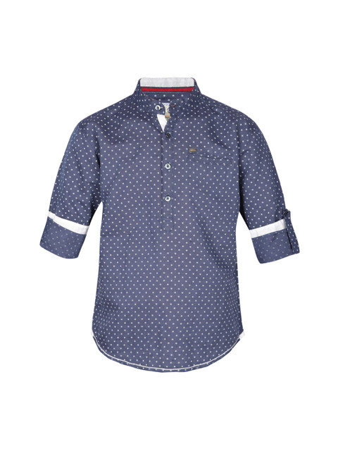 

Gini and Jony Boys Blue Standard Regular Fit Printed Casual Shirt