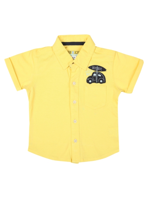 

Gini and Jony Boys Yellow Solid Standard Fit Polo Collar T-shirt