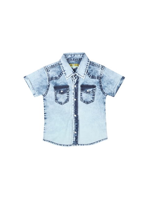 

Gini and Jony Boys Blue Regular Fit Faded Casual Shirt
