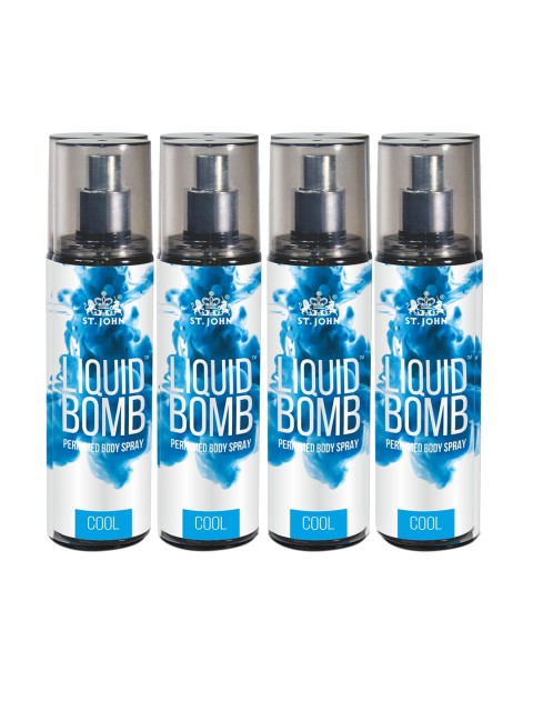 

St. John Set Of 4 Cool Liquid Bomb Perfume Body Spray 150 ml Each, Multi