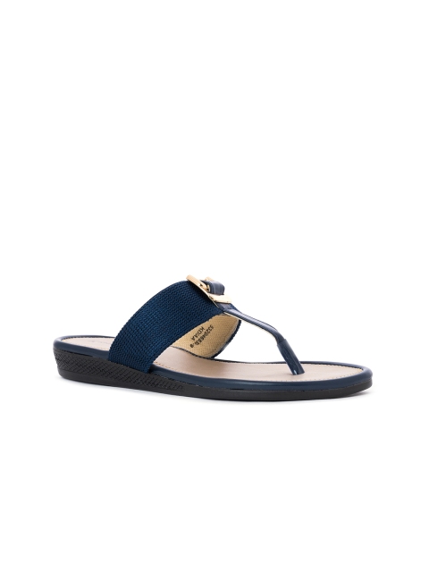 

Khadims Women Navy Blue T-Strap Flats