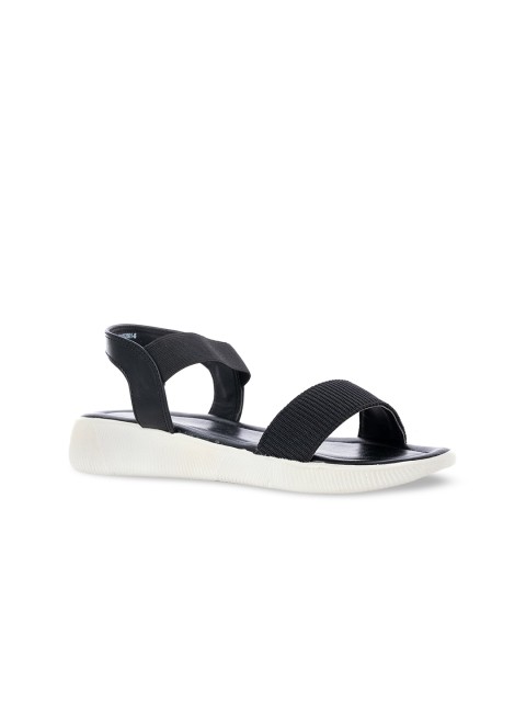 

Khadims Women Black Open Toe Flats with Tassels