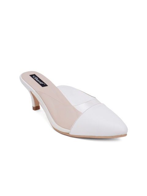 

Sherrif Shoes White Party Kitten Mules