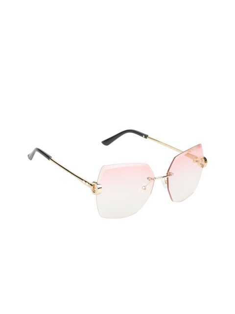 

Scavin Women Pink Lens & Gold-Toned Square Sunglasses with UV Protected Lens