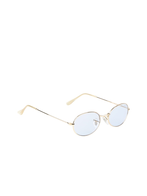 

Scavin Unisex Blue Lens & Gold-Toned Round Sunglasses with UV Protected Lens