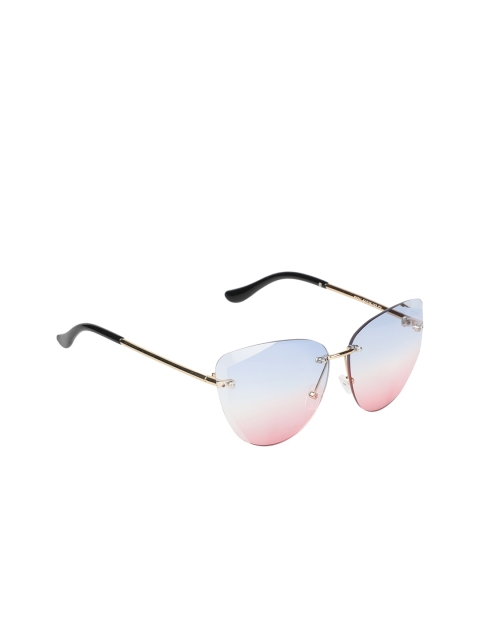 

Scavin Women Blue Lens & Gold-Toned Cateye Sunglasses with UV Protected Lens